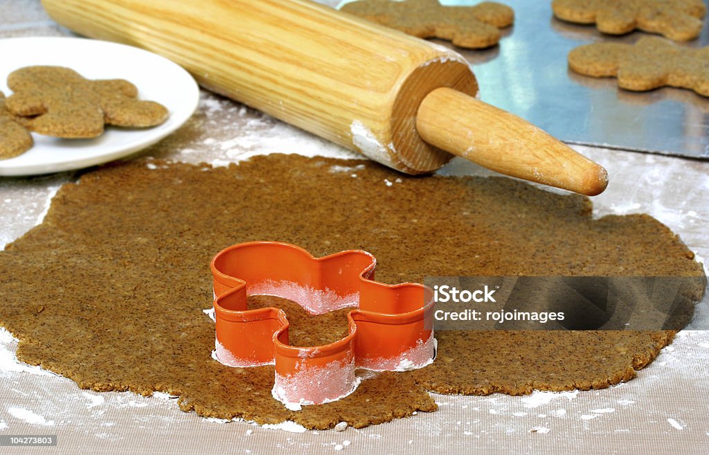 Baking Gingerbread Cookies  Cookie Cutter Stock Photo