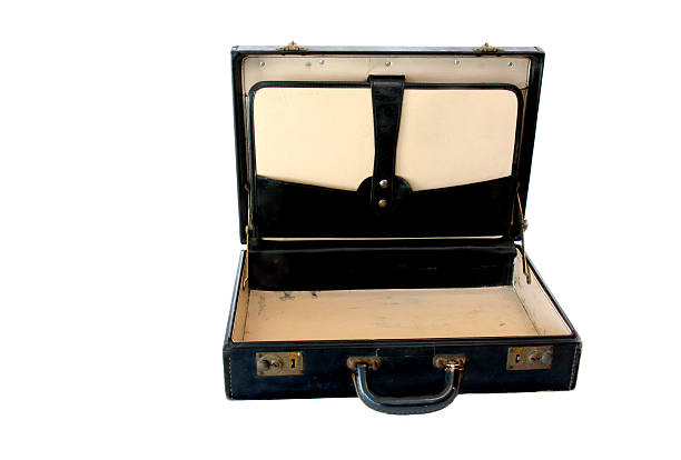 istock Vintage Briefcase Isolated on White 104273859