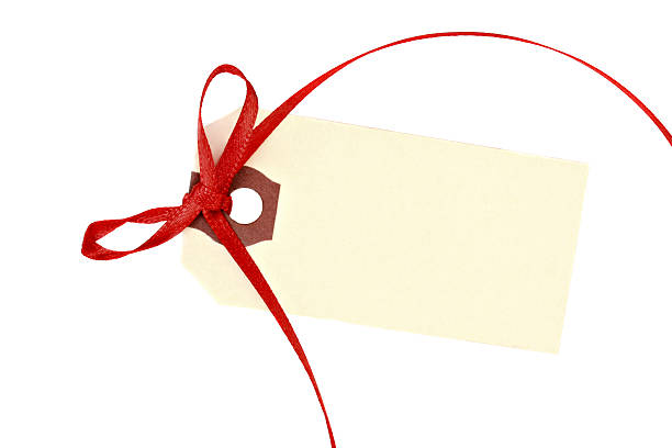 istock Tag with Red Ribbon on White 104273906