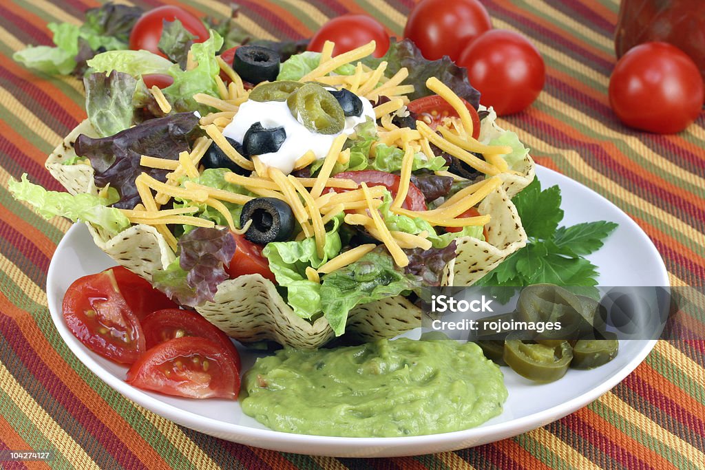 Taco Salad Bowl de Tortilla de maïs - Photo de Taco salad libre de droits