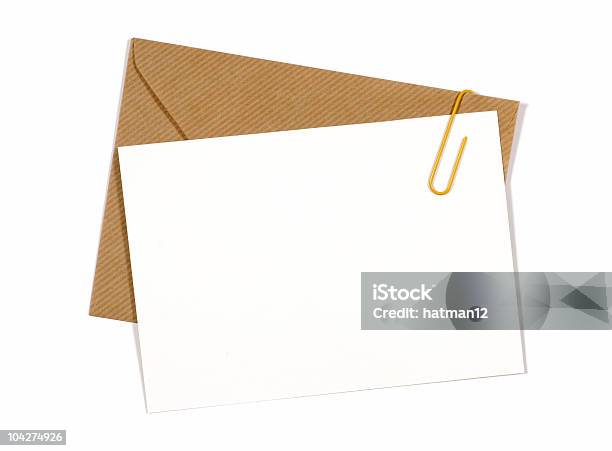 Leere Mitteilung Oder Einladung Karte Mit Braunen Umschlag Stockfoto und mehr Bilder von Braun