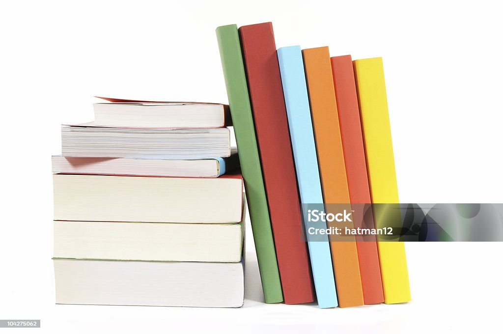 Coleção de livros coloridos Livro de Capa Mole - Foto de stock de Amarelo royalty-free