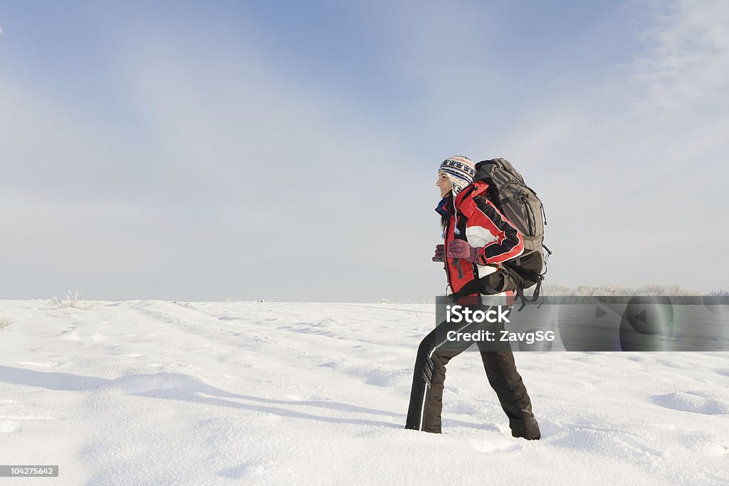 Wanderer auf Schnee - Lizenzfrei Aktivitäten und Sport Stock-Foto