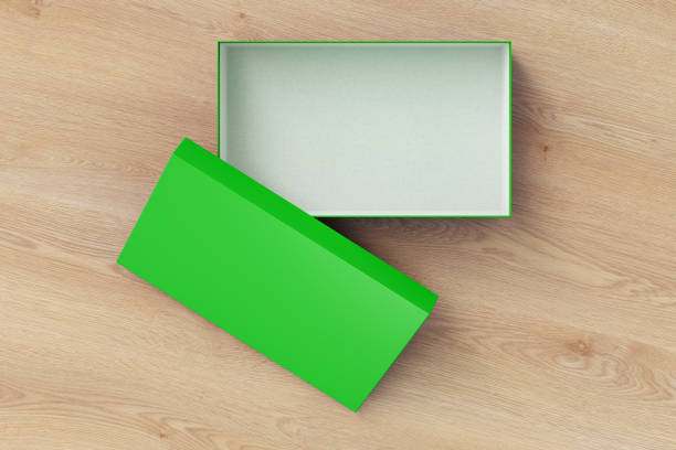 schuh-box-container - green box stock-fotos und bilder