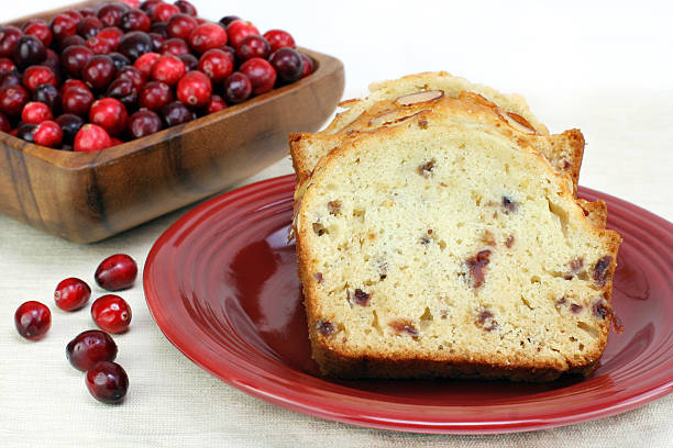 istock Cranberry Almond Pound Cake with copy space. 104276142