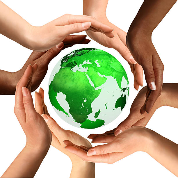 istock Multiracial Hands Around the Earth Globe 104277046