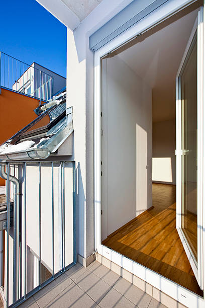 istock Modern loft with opened terrace door 104277740