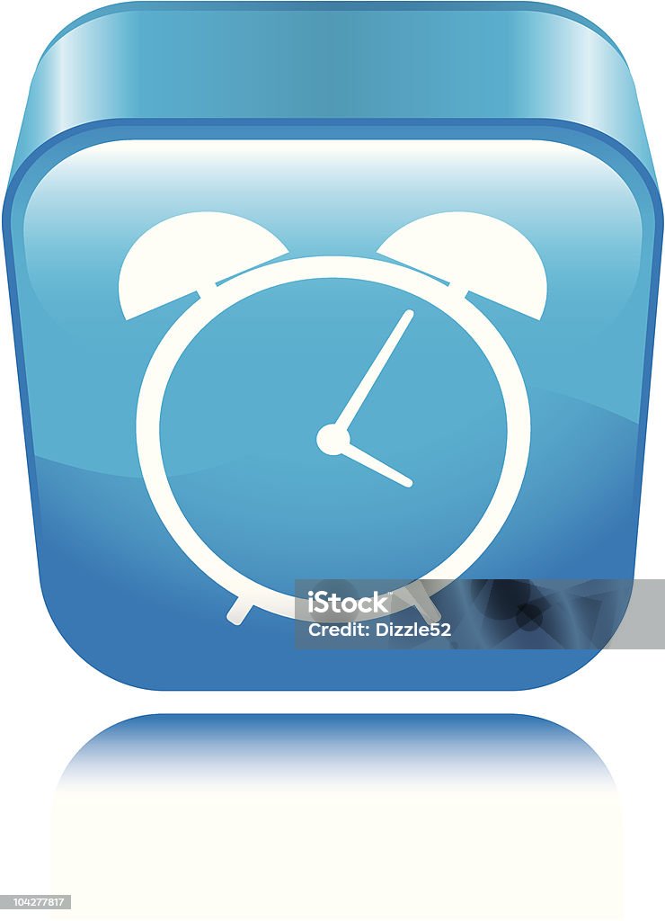 Ícone de relógio de alarme - Royalty-free Azul arte vetorial