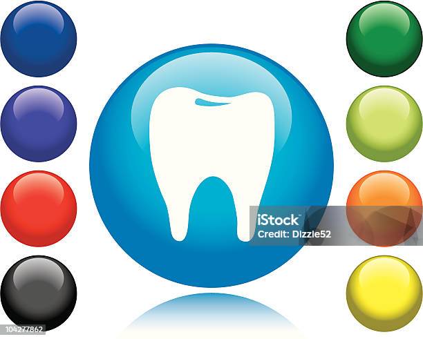 Tooth Icon Stock Illustration - Download Image Now - Black Color, Blue, Circle