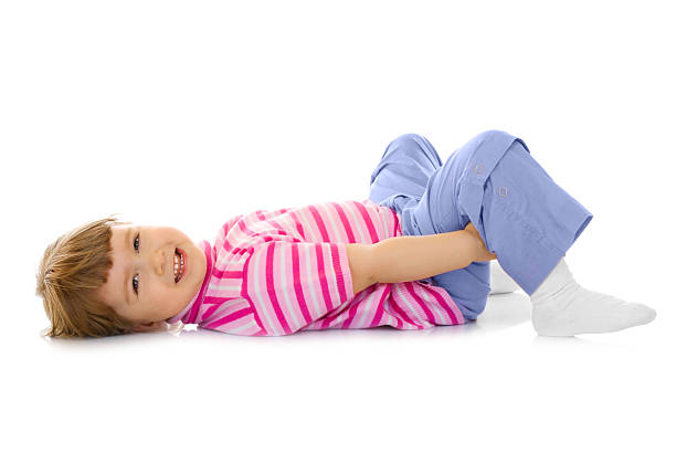 istock Laying funny little girl 104278193