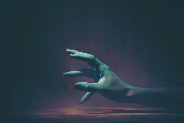 istock Halloween Hand concept, dark and black vintage tone 1042789006