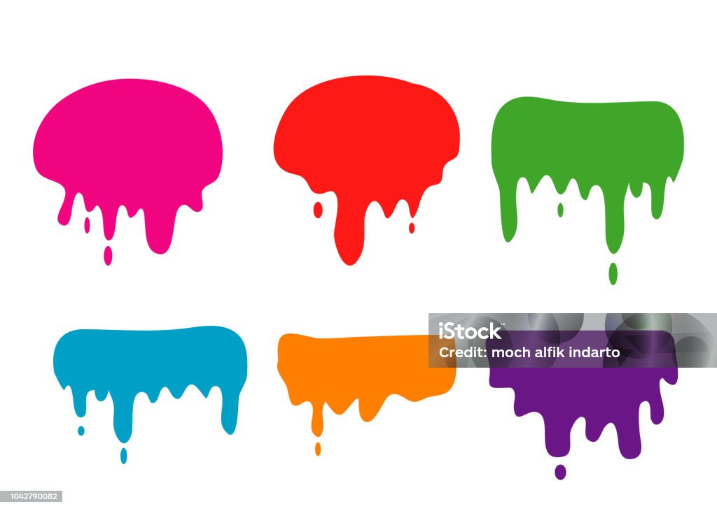 Color:red Drip Set Of Color Paint Liquid Drip Splash Vector Element Stock Illustration ...