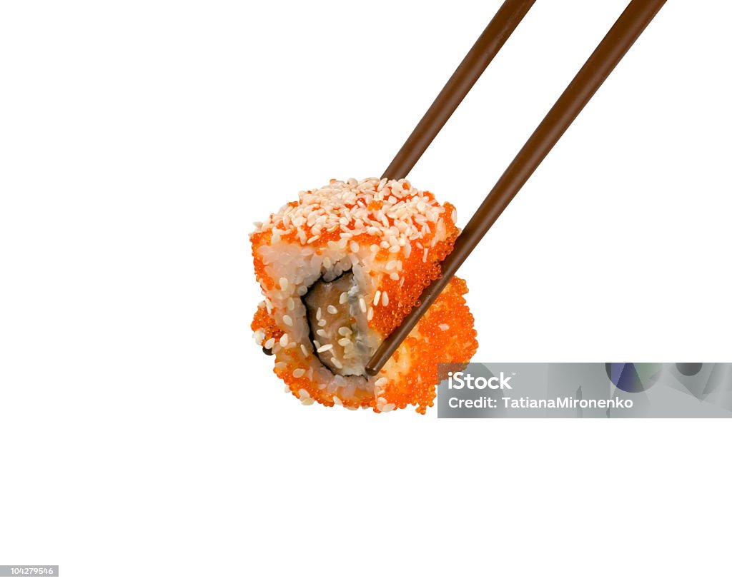Rolo de Sushi com Abacate, Caranguejo, caviar - Royalty-free Abacate Foto de stock
