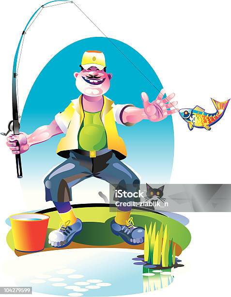 Fisherman Stock Illustration - Download Image Now - Adult, Cartoon, Color Image