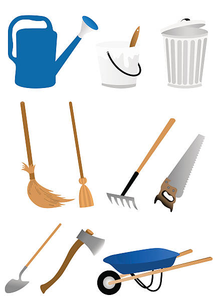 Gardening tools vector art illustration