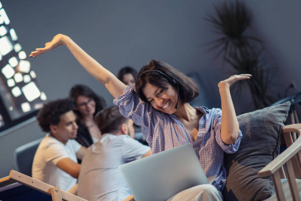 istock Beautiful phone operator Arab woman working in modern startup office 1042808004