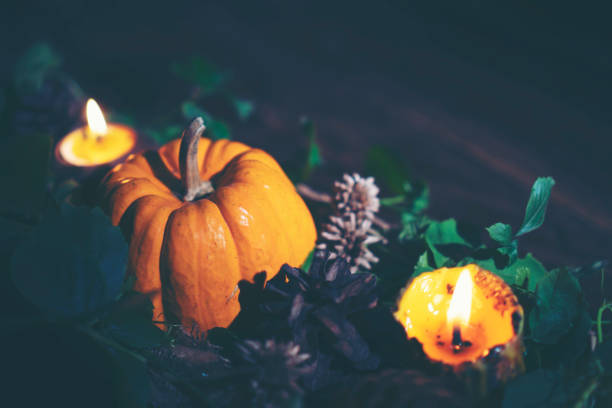 istock Halloween concept background, vintage filter tone, dark mode 1042808336