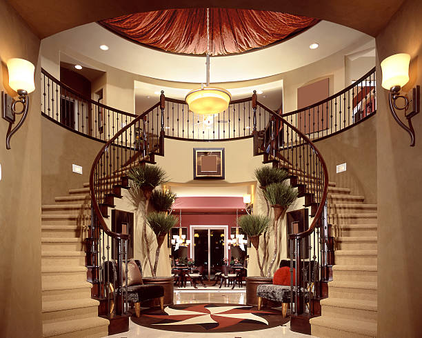 istock A double staircase entry way in a beautiful luxury home 104281205
