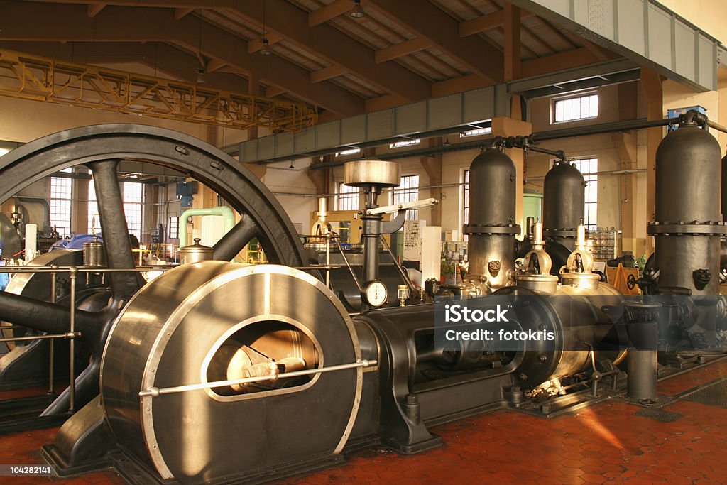 Steam powered pump  Old Stock Photo