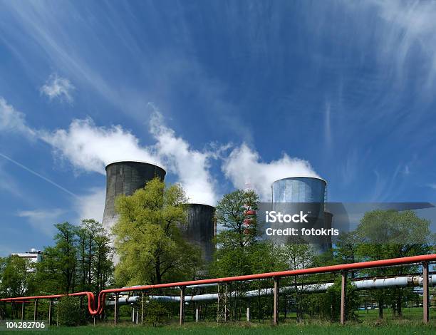 Power Plant Stock Photo - Download Image Now - Architecture, Blue, Chimney