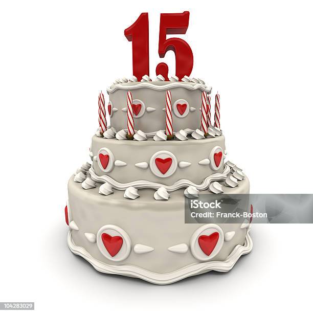 Fifteenth Anniversary Stock Photo - Download Image Now - 15th Birthday, Birthday Cake, Candle