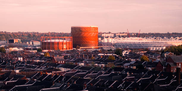 istock Sunset over the gas tower 104283163