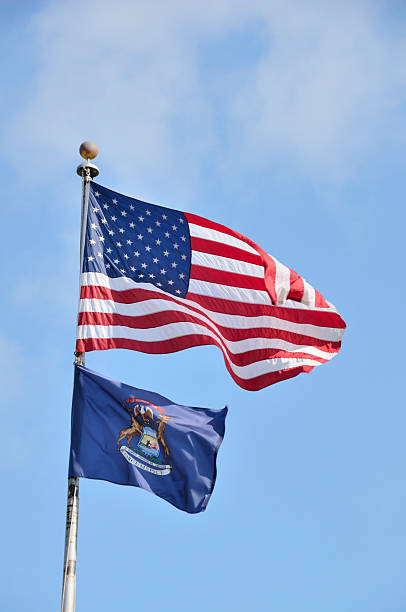 istock Michigan and US Flag 104284793