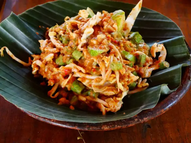 Closeup Photo of Karedok Typical Traditional indonesian food made from fresh raw vegetables