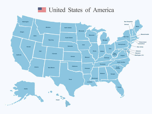 ilustrações, clipart, desenhos animados e ícones de vetor de mapa eua - map cartography washington dc tennessee