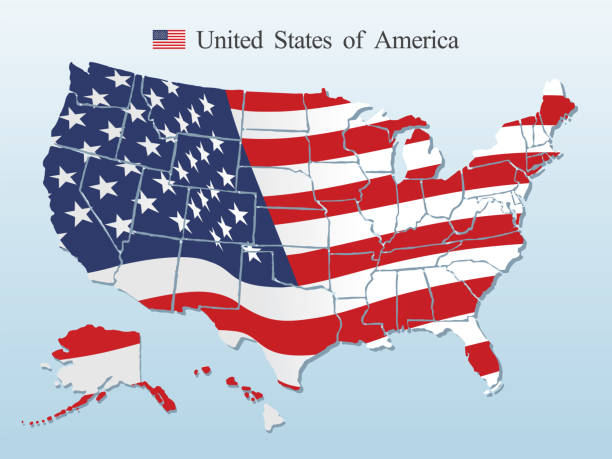 wektor mapy usa - texas state flag stock illustrations