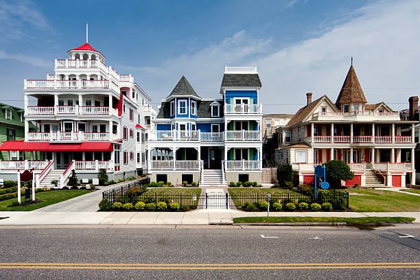 istock Colorful Victorian style houses 104285722