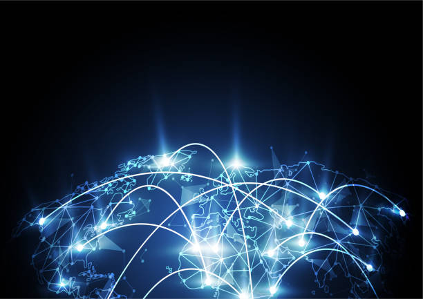 istock Global network connection. World map point and line composition concept of global business. Vector Illustration 1042875980