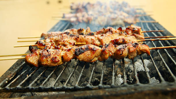 istock Grillerd turkey meat on a skewer 104287658