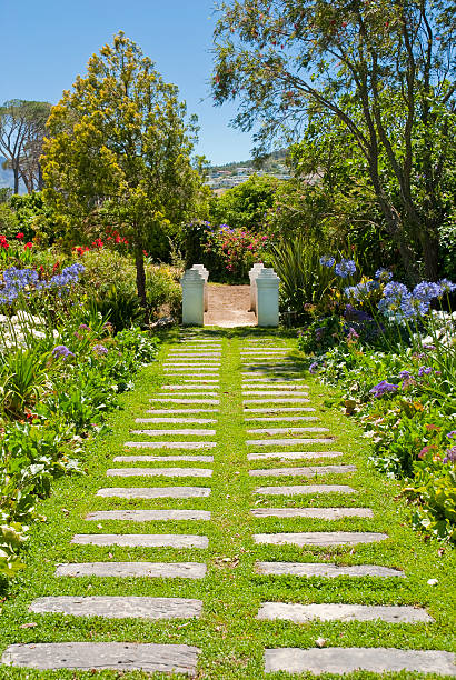 Cтоковое фото Дорожка для бега с красочными сад