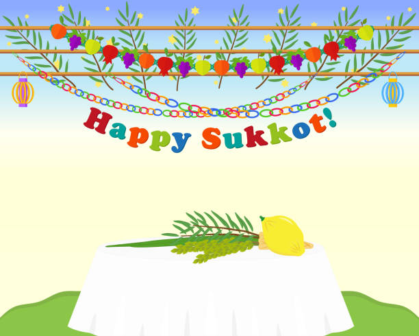 ilustraciones, imágenes clip art, dibujos animados e iconos de stock de festividad judía de sucot, cuatro especies - orange sauce
