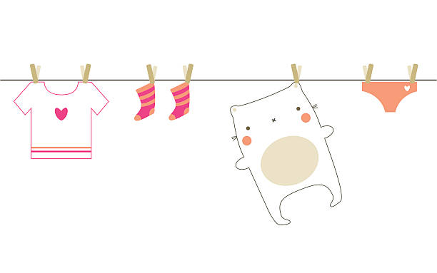 Baby laundry vector art illustration