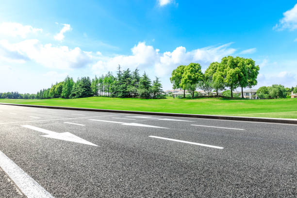 istock Asphalt highway and green forest natural scenery 1042888358