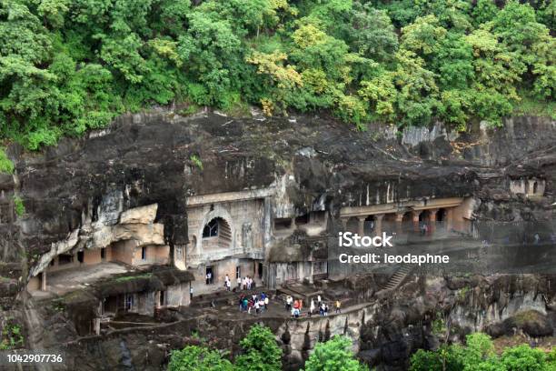 The View Of Ajanta Caves The Rockcut Buddhist Monuments Stock Photo - Download Image Now