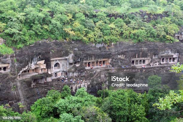 The View Of Ajanta Caves The Rockcut Buddhist Monuments Stock Photo - Download Image Now