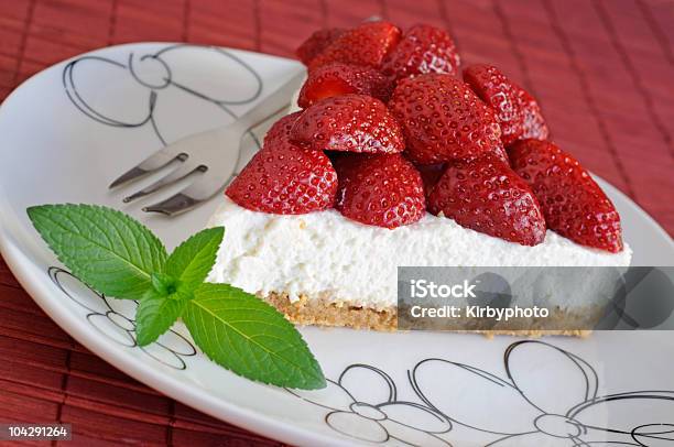 Cheesecake With Strawberries Stock Photo - Download Image Now - Strawberry Cheesecake, Cake, Candy