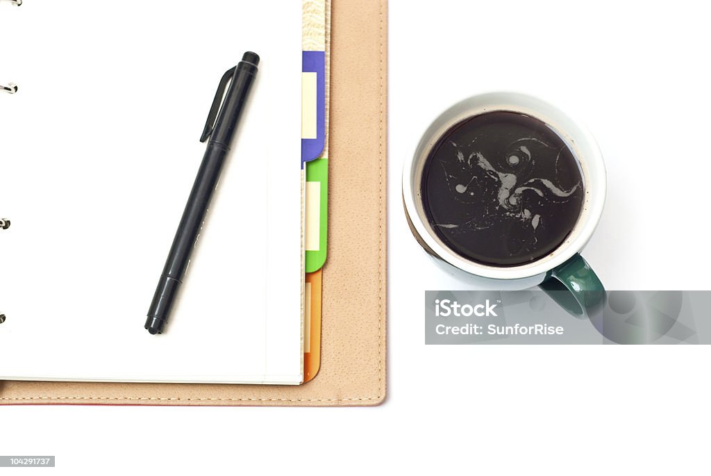 Café e notebook - Foto de stock de Agenda royalty-free