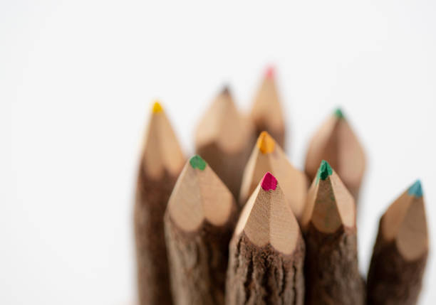 istock Bottom part of assorted wooden color pencils 1042920694