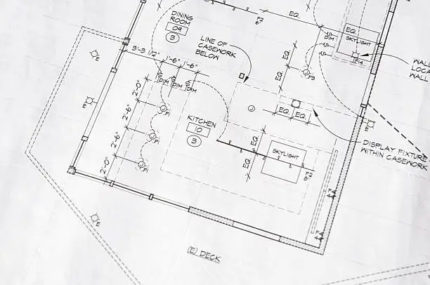 Photo of Home Remodel Blueprint of a Kitchen's Electrical Plan