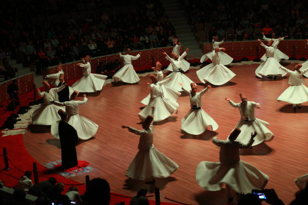 Konya Mevlana mosque and whirling dervish show Konya Mevlana mosque and whirling dervish show mevlana stock pictures, royalty-free photos & images