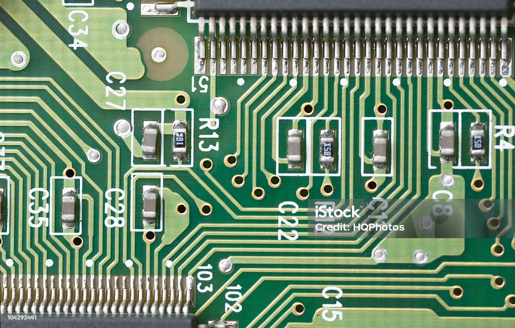 Output Pcb Components Interconnect And Components On A Pcb Stock Photo - Download Image Now ...