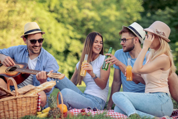 istock Cheerful group of friends having fun together 1042933764