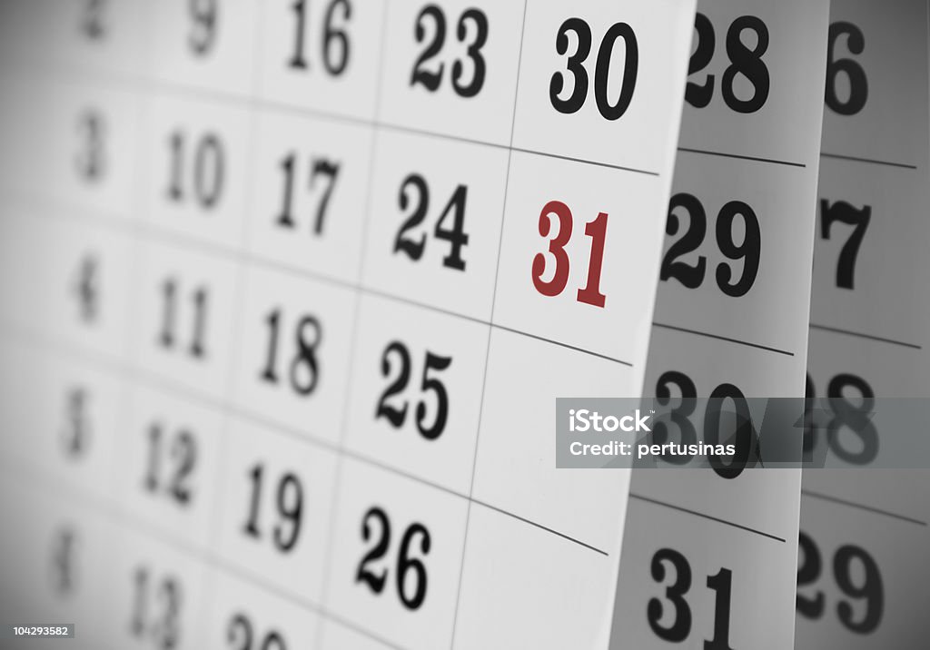 Open Calendar  Weekend Activities Stock Photo
