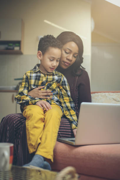 istock Time for cartoon network. African family. 1042948566