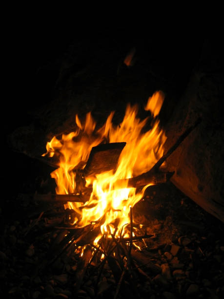 istock Bonfire and burning fire in the night 1042952110