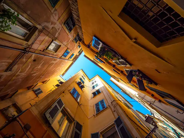 Alley of the village of Camogli in Italy
